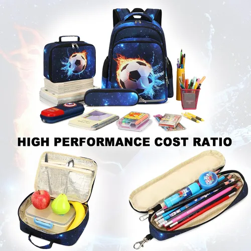 Vista 7 de CAMTOP Mochila escolar para niños, niñas y niños con lonchera para jardín de infantes y primaria, juego de bolsa de libros para edades de 4 a 10 años
