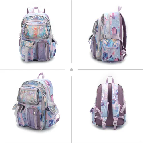 Vista 6 de Robhomily Mochila de 17 pulgadas para niñas con múltiples bolsillos, Hacer Magic-pink, Mochila escolar para niñas