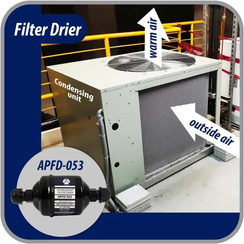 Vista 8 de Appli Parts APFD-053 3/8 pulg. Filtro Secador de Línea Líquida Refrigerante AC para Refrigeración HVAC 053 Conexión SAE Flare universal