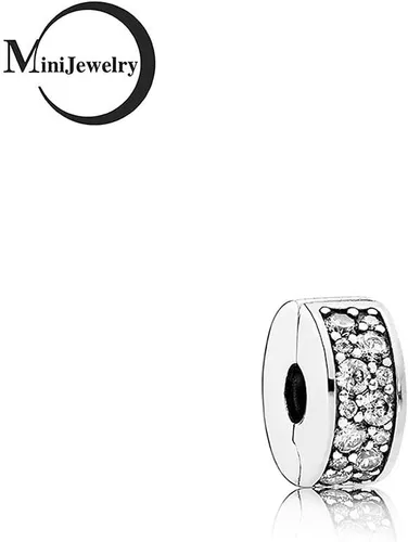 Vista 2 de Abalorio de clip de camino de elegancia brillante para pulseras Pandora Moments con circonita cúbica, espaciador, piedras de nacimiento