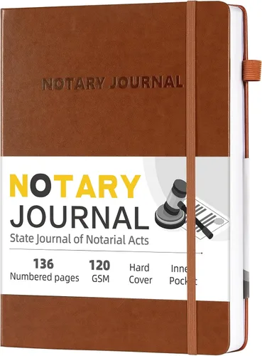 Vista 8 de Homlive Libro de registro de diario notarial, libro notarial de 7"x10", libros de registro notarial, diario público notarial para actos notariales