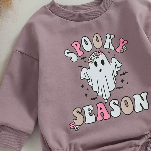 Vista 5 de FOCUSNORM Ropa de Pascua para bebé recién nacida, con bordado de conejo, sudadera con burbujas, traje de bebé niña