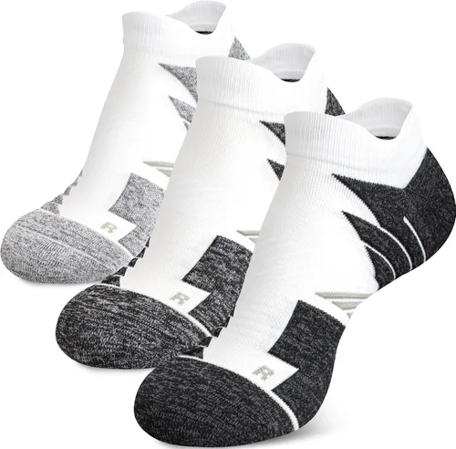 Vista 13 de Hylaea Calcetines deportivos para correr sin visibles, antiampollas, con tecnología Coolmax, sin costuras y antiolor 3 Pares Negro