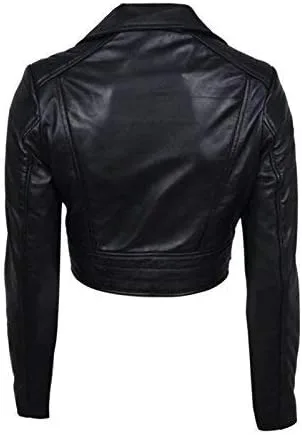 Vista 3 de TheSmartSales Short Body Leather Jacket for Women