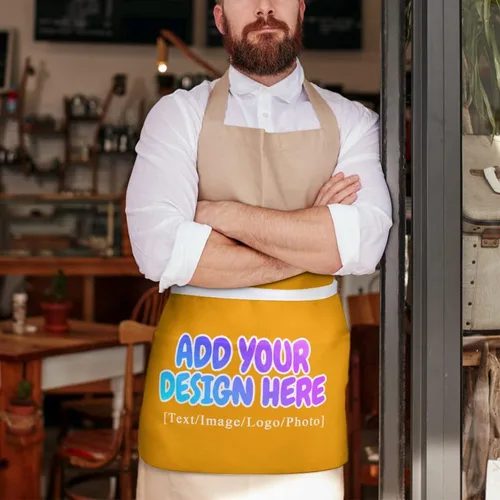 Vista 65 de AXKEUDO Delantal personalizado con bolsillos, delantales de cintura para camarera para cocinar en casa, restaurante, servir trabajo