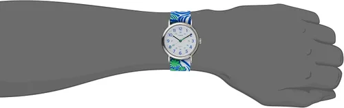 Vista 2 de Timex TW2P90300 Weekender - Reloj de nailon con esfera blanca de 1.496in para mujer, Multicolor, Movimiento de cuarzo