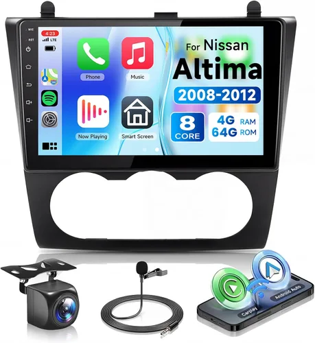 Vista 9 de [2G+64G] para Nissan Altima 2008-2012 Android 13 Estéreo de Coche de 9 Pulgadas con Pantalla Táctil HD, Radio con CarPlay Inalámbrico Android Auto