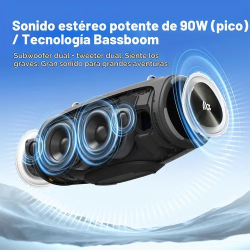 Vista 2 de TAZATA Altavoz al aire libre de Bluetooth, altavoz portátil de Bluetooth