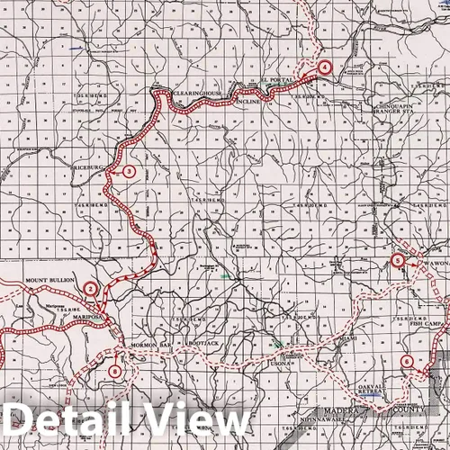 Vista 2 de Mapa histórico: 1935 Mariposa County – Arte de pared vintage – 15.7 x 15.7 in