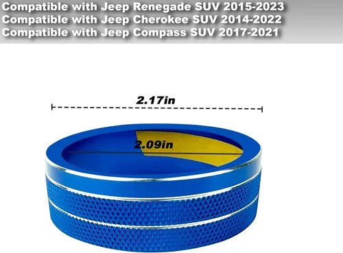 Vista 4 de Cubierta de botón de la perilla del interruptor de control de la consola central 4WD, compatible con Jeep Renegade Cherokee Compass SUV Interior 4WD