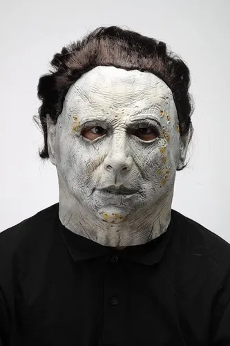 Vista 4 de Máscara de Halloween Michael Myers máscara facial aterradora de terror máscara espeluznante de cabeza completa disfraz de látex para adultos