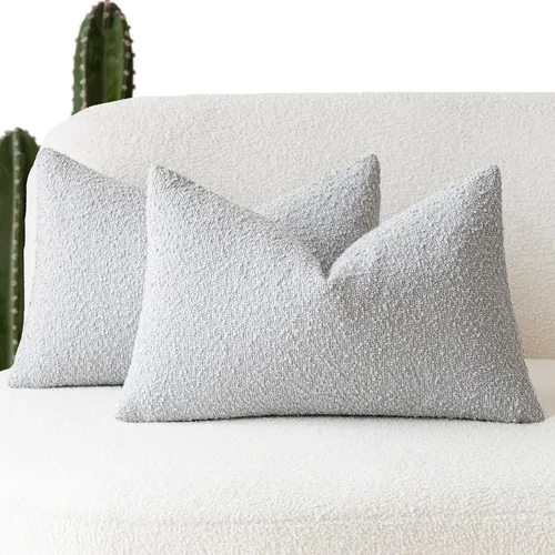 Vista 42 de Foindtower - Juego de 2 fundas decorativas de textura de bucle, fundas de almohada acentuadas, fundas de cojín sólidas, neutrales, para sofá, silla