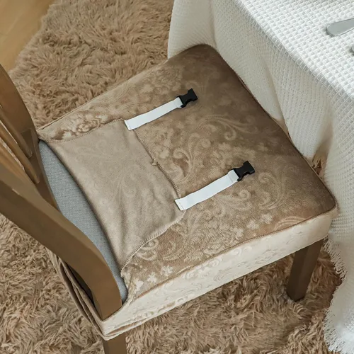 Vista 3 de FORCHEER Juego de 4 fundas de asiento para sillas de comedor, de terciopelo camello, fundas de asiento elásticas de solo 18 pulgadas, lavables