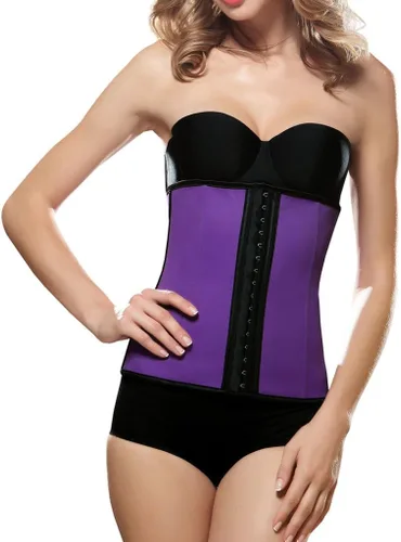 Vista 5 de DreamHigh Corsé de látex sin tirantes para mujer, moldeador de cintura Azul / Patchwork