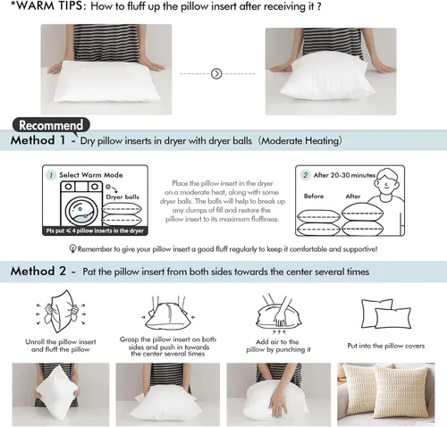Vista 8 de MIULEE Juego de 2 rellenos de almohada de primera calidad, forma rectangular para cojín decorativo, cama, sofá, 12 x 18 pulgadas