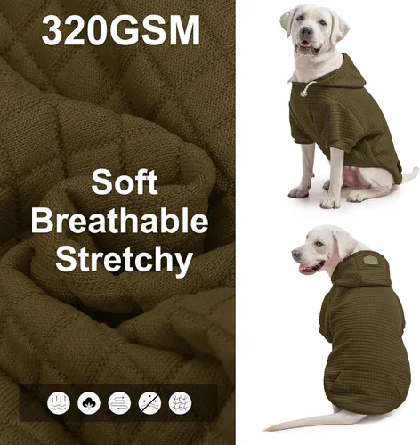 Vista 2 de BEAUTYZOO - Sudadera con capucha para perros con agujero para correa y bolsillo, suéteres para perros pequeños, medianos y grandes, niños y niñas