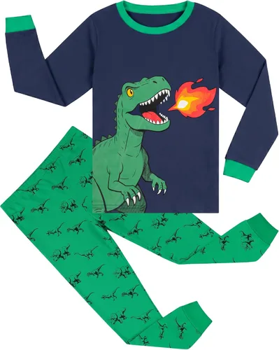 Vista 16 de HONGTEYA Conjunto de ropa de algodón de manga larga para niños y niñas 3-8T 1 coche de Navidad larga