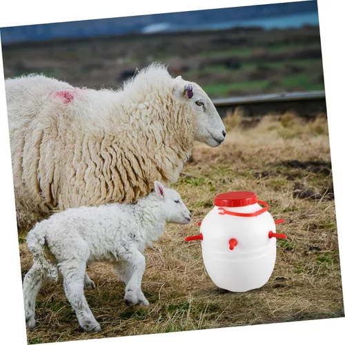 Vista 4 de Happyyami Cubo de leche de cordero cubo de alimentación de leche con olla de alimentación de animales de gran capacidad para botella de granja, cubo