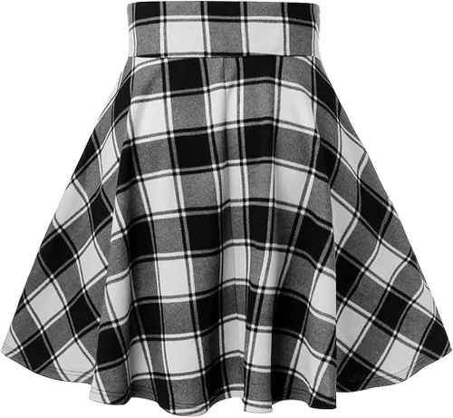Vista 4 de SFBBCLOZ 2 Piece School Girl Outfit Costume For Women Rave Outfit One-Shoulder Vest Top Plaid Skirts For Women