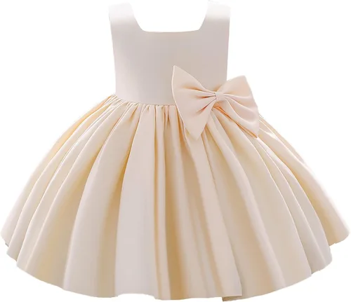 Vista 2 de IADOER Girl Flower Dress Sleeveless Flower Princess Wedding Dress for Toddler and Baby Girl