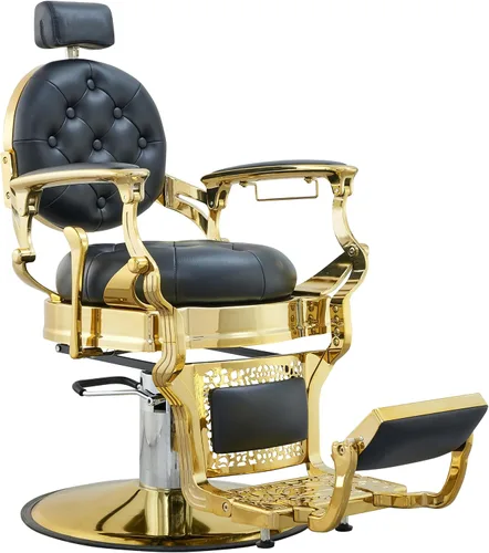 Vista 13 de Silla de peluquero vintage para peluqueros Heavy Tattoo Shampoo Equipo de salón de belleza (negro)