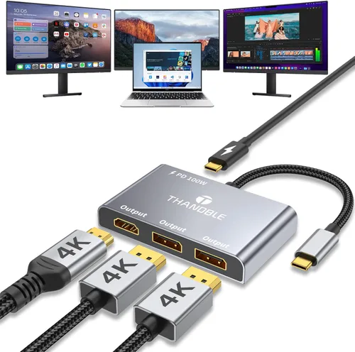 Vista 10 de Adaptador unidireccional USB C a HDMI 2.1 de 48 Gbps, 8K@60Hz, 4K a 120Hz