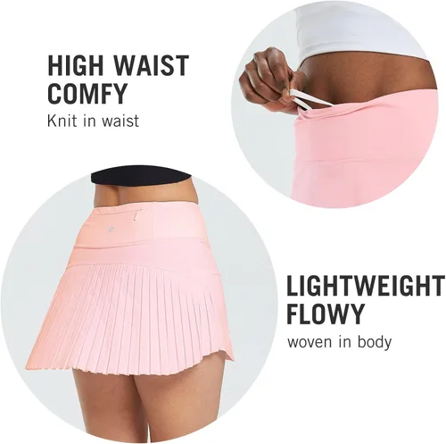 Vista 4 de BALEAF Women's Tennis Skirt Pleated Skirts Golf Skorts for Woman High Waisted Lightweight Athletic with Shorts Pockets