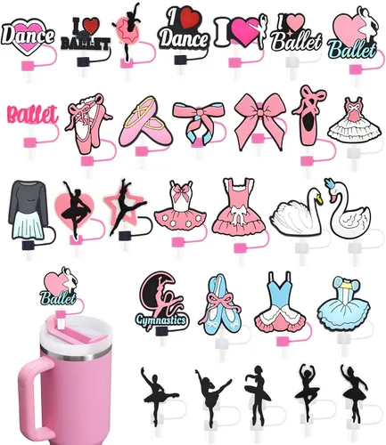 Vista 20 de 19 tapas de pajitas con diseño de juego para vaso Stanley de 40 oz/30 oz, tapa de pajita reutilizable de 10 mm, accesorios bonitos para la parte