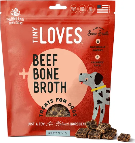 Vista 19 de Farmland Traditions Tiny Loves Premios de Entrenamiento de Cecina para Perros con Caldo de Huesos (Carne de Res, 32 oz.)