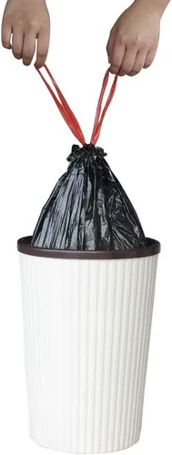 Vista 4 de Teyyvn Bolsas de basura negras con cordón, 4 galones, 220