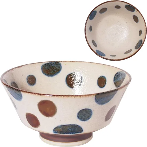 Vista 22 de Minorutouki mino ware PAIKAJI cuenco de fideos antitipo flor φ7.2×H3.6in 16.58oz