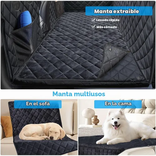 Vista 3 de URPOWER Extensor de asiento trasero para perros, funda de asiento de coche Todo negro