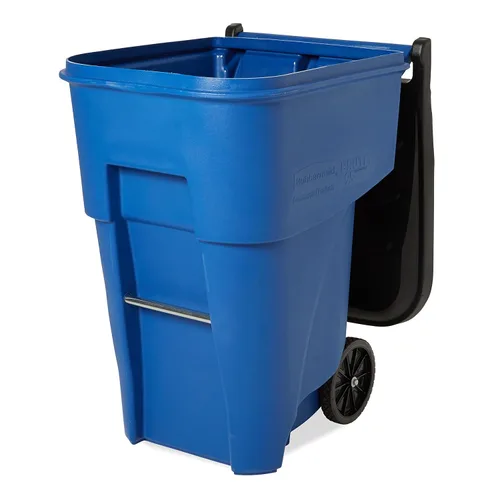 Vista 5 de Rubbermaid Commercial Products BRUTE Contenedor de Basura/Desperdicios Rodante con Ruedas, 95 Gal, Azul, para Restaurantes/Hospitales/Oficinas/Área
