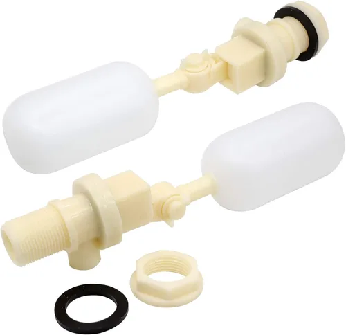 Vista 2 de Válvula de flotador de 3/4 pulgadas, paquete de 2 válvulas de bola de flotador de agua con brazo ajustable y filtro para fuente, canal de agua