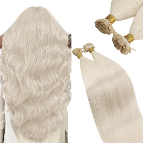 Vista 64 de Ugeat - Extensiones de cabello humano con microanillo, 14 pulgadas, extensiones de cabello Remy con microcuentas de 1 gm/hebra, 50 gms, extensiones
