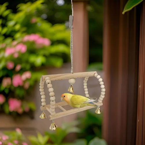 Vista 8 de Birdcage Swing Bird Toy Set Birdcage Hanging Corn Husk Tearing Cage Accessory Budgies Chewable Exercise 8PCS Bird Exercise Equipment