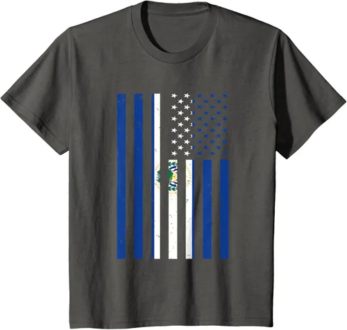 Vista 35 de El Salvador Shirt - El Salvador USA America Flag Men Women T-Shirt