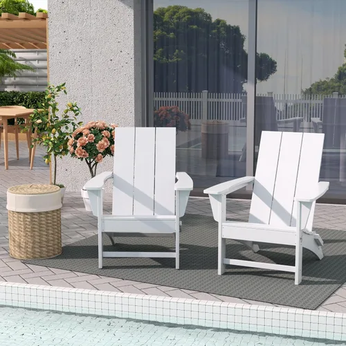 Vista 27 de WestinTrends Ashore Modern - Silla plegable Adirondack para exteriores (juego de 2), color negro