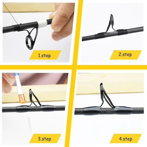 Vista 3 de 55pcs MN Saltwater Surf Fishing Rod Double Feet Large Spinning Stainless Steel Guides Repair Kits