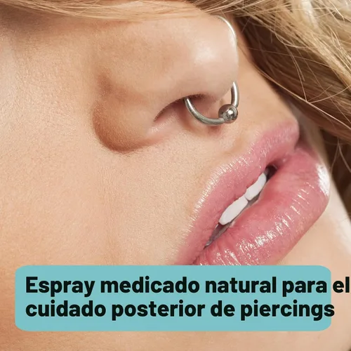 Vista 3 de BASE LABORATORIES Spray de cuidado posterior de piercings de 4 onzas Spray salino para piercings Spray limpiador de piercing de oreja Solución