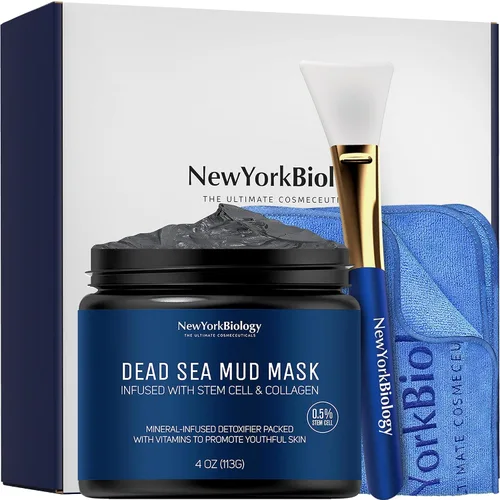 Vista 14 de Máscara de barro del Mar Muerto de New York Biology para rostro y cuerpo con eucalipto Refinador de poros de calidad de spa para piel grasa