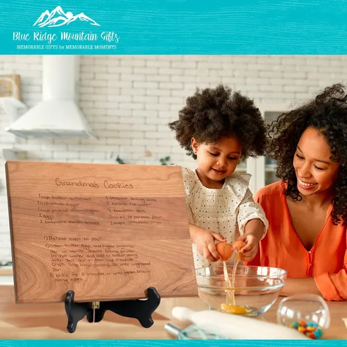 Vista 6 de Blue Ridge Mountain Gifts Tabla de cortar recetas grabada con láser personalizada, tabla de cortar de madera, regalo personalizado para papá, ideal
