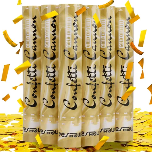 Vista 10 de Cañón de confeti para fiesta, disparos biodegradables, (paquete de 6) YESHOW multicolor Confetti Blaster para cumpleaños, graduación, boda, Navidad