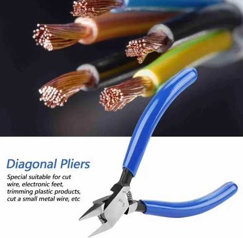 Vista 2 de Alicates diagonales eléctricos de 4 "Mini Alicates diagonales de alta dureza Cable de alambre Snips Flush Cutter Snips Cutting Nippers Herramientas