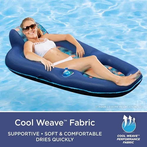 Vista 3 de Aqua Luxury Water Pool Lounge – Extra Large – Inflatable Pool Floats for Adults with Headrest, Backrest, Footrest & Cupholder – Multiple