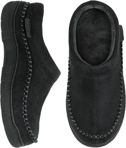 Vista 13 de Zigzagger - Pantuflas tipo mocasín para hombre, para interiores y exteriores, pantuflas cálidas, cómodas, mullidas y anchas