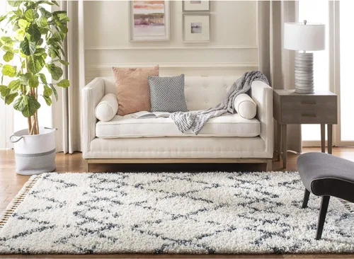 Vista 6 de SAFAVIEH Alfombra de área de 8 x 10 pulgadas, colección Pro Luxe Shag - Grande, borla bohemia marroquí, no desprende pelusa y fácil de limpiar, pelo