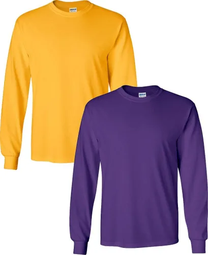 Vista 32 de Gildan Camiseta de manga larga de algodón ultra para adulto, estilo G2400, paquete múltiple Militar + ceniza.