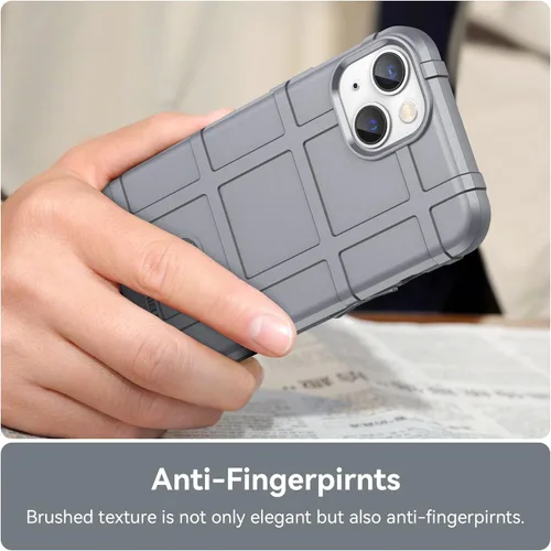 Vista 5 de Funda delgada para iPhone 14 Plus, resistente funda duradera con grado militar a prueba de golpes, gran agarre y protección del lente de la cámara