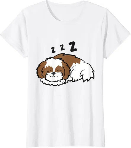 Vista 14 de Camiseta Tired Shih Tzu Dog Cute Sleeping Shih Tzu, Blanco